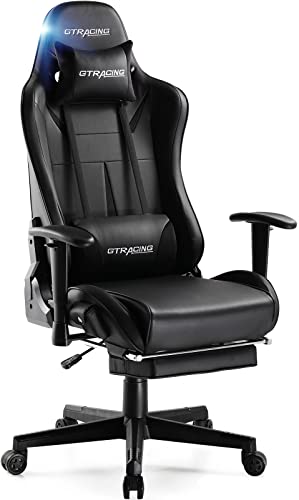GTRACING ゲーミングチェア Bluetooth スピーカー内蔵 オットマン付き