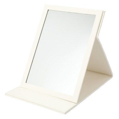 【デコホーム商品】折立ミラー(ラティス WH L)