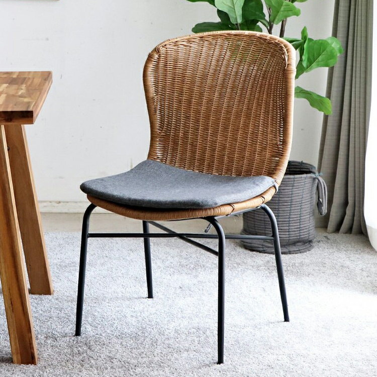 ダイニングチェア リゾートチェア ガーデンチェアラウンジ PEラタン 籐 イス 椅子 いす 食卓 バルコニー 庭 屋外 カフェ テラス おうち時間 くつろぎ(代引不可)【送料無料】