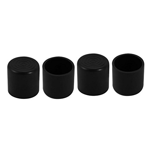 uxcell パイプチューブインサート 椅子脚キャップ チューブプラグ ブラック PVC 直径25mm ラウンド 4個入り