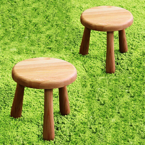 キッズスツール ミニスツール 2脚セット ナチュラル 木製 丸椅子 おしゃれ コンパクト 省スペース かわいい 北欧 カントリー シンプル キッズチェア 子供椅子 子供用 子供部屋