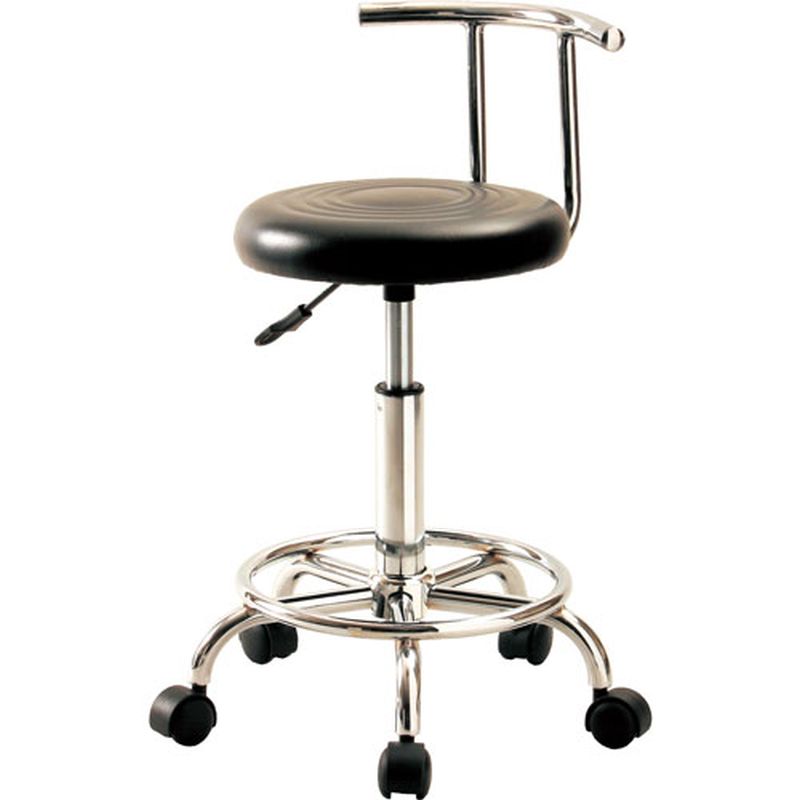 弘益 キャスターチェア(背付) ブラック KY-B300-BK お客様組立 昇降可 金属 [▲][AS]