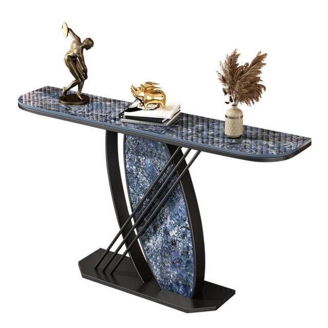 A020446高級サイドテーブル 人造大理石コンソールテーブル 玄関テーブル 花台 電話台