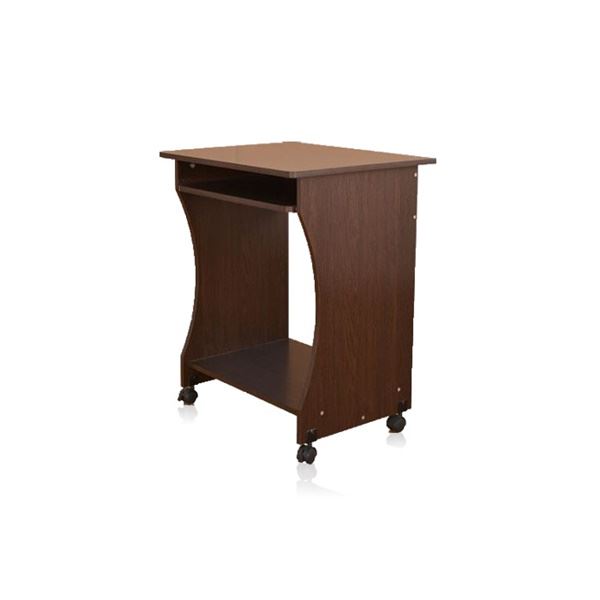 【クーポン配布中】パソコンデスク 学習机 約幅59.5cm ブラウン スライドトレー キャスター付き 棚付き 移動便利 組立品 リビング 在宅ワーク