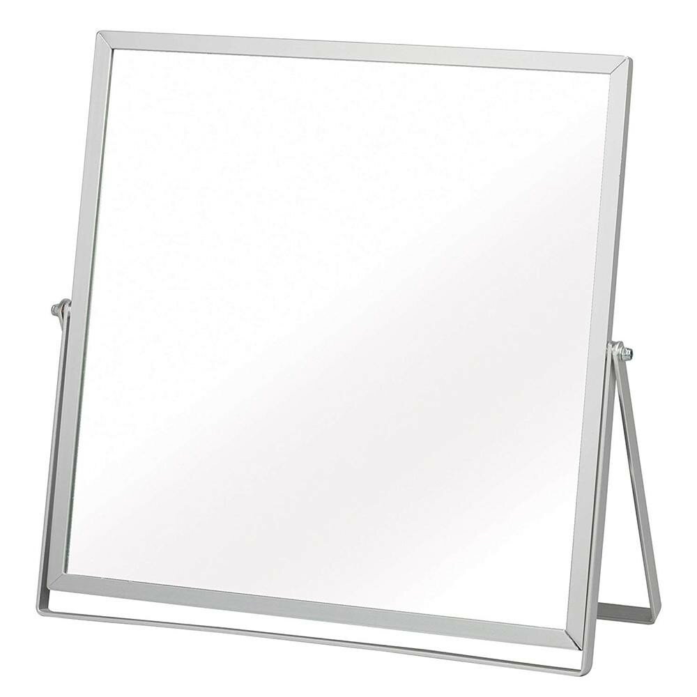 アルミフレーム卓上ミラー スクエア L SV NK-248 【代引き・同梱不可】