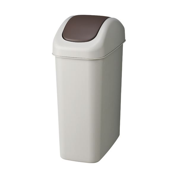 【送料無料】(まとめ)TANOSEE エコダストボックススイング L 27.2L グレー/ブラウン 1個 【×5セット】