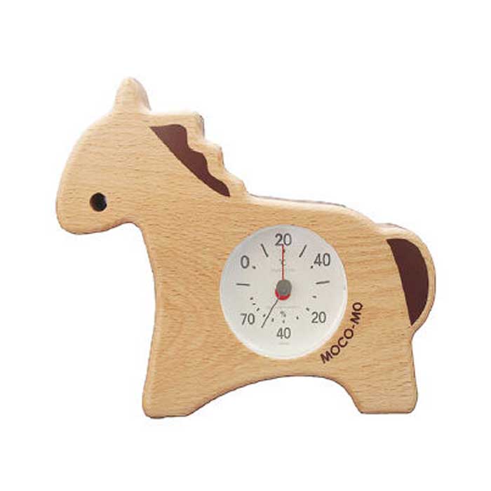 《訳あり》モコモ温湿度計うま・ポニー・馬日本製