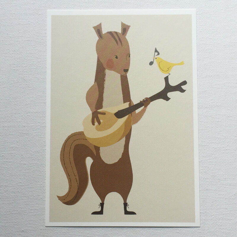 Susumu Fujimoto 藤本 将 Aiken Drum エイキンドラム ポストカード リス 小鳥 ギター