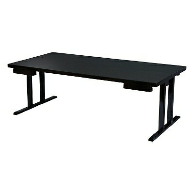 木製テーブル/座卓(和洋兼用)DX畳ずり脚 艶有り黒木目(耐指紋) 幕板無