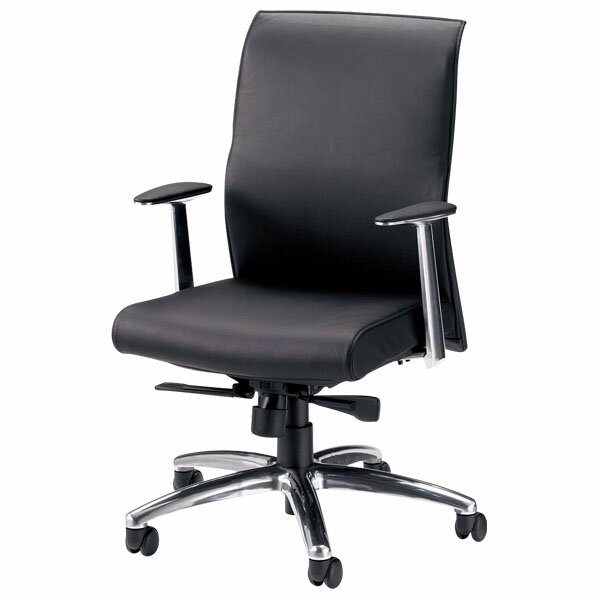 『ポイント5倍』 ライオン事務器 プレジデント用チェアー W620×D585×H955〜1025(SH415〜485)mm ブラック No.526L 681-64 【代引不可】【送料無料(一部地域除く)】