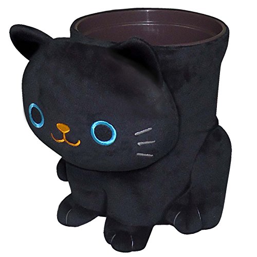 ネコの ぬいぐるみ ダストボックス ゴミ箱 黒