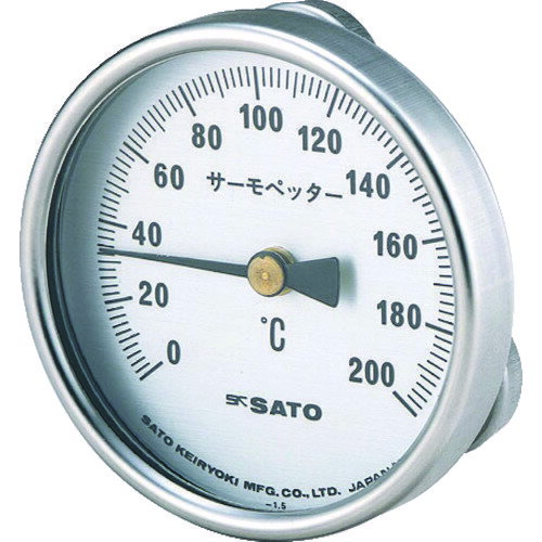 【あす楽対応・送料無料】佐藤 バイメタル式表面温度計 サーモペッター 0〜200℃ (2340-20)