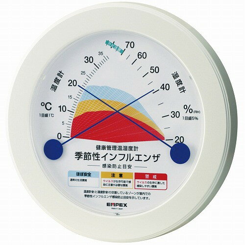 健康管理 温湿度計 季節性インフルエンザ感染防止目安 TM-2582(代引不可)【送料無料】