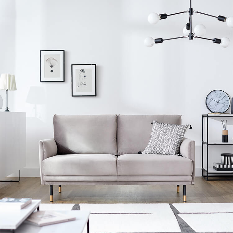 [幅135] 2人掛けソファ フロアソファ ベルベット調