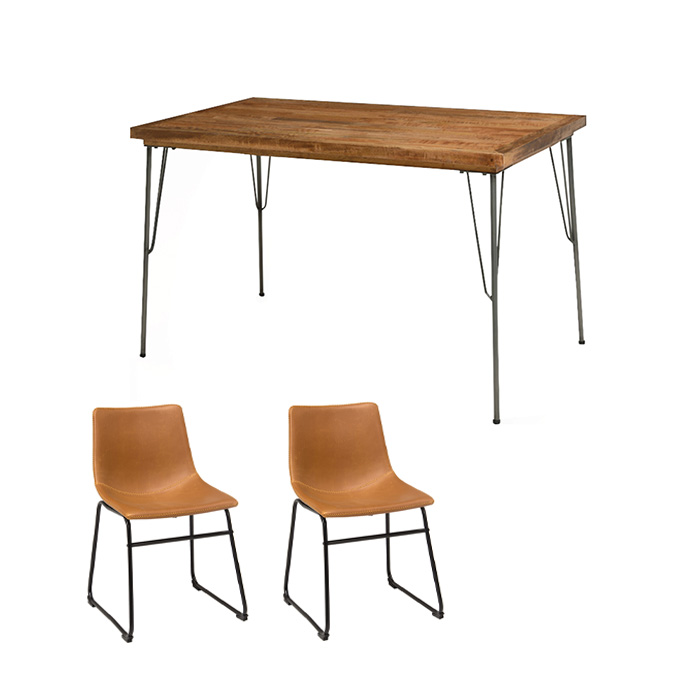 【幅120cm】Tromso テーブル チェア2脚 ダイニング3点セット