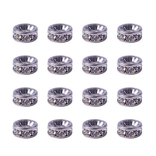 PandaHall Elite 約20個/セット 8x4mm 平型ロンデル ジュエリー DIY用 手芸クラフト用品