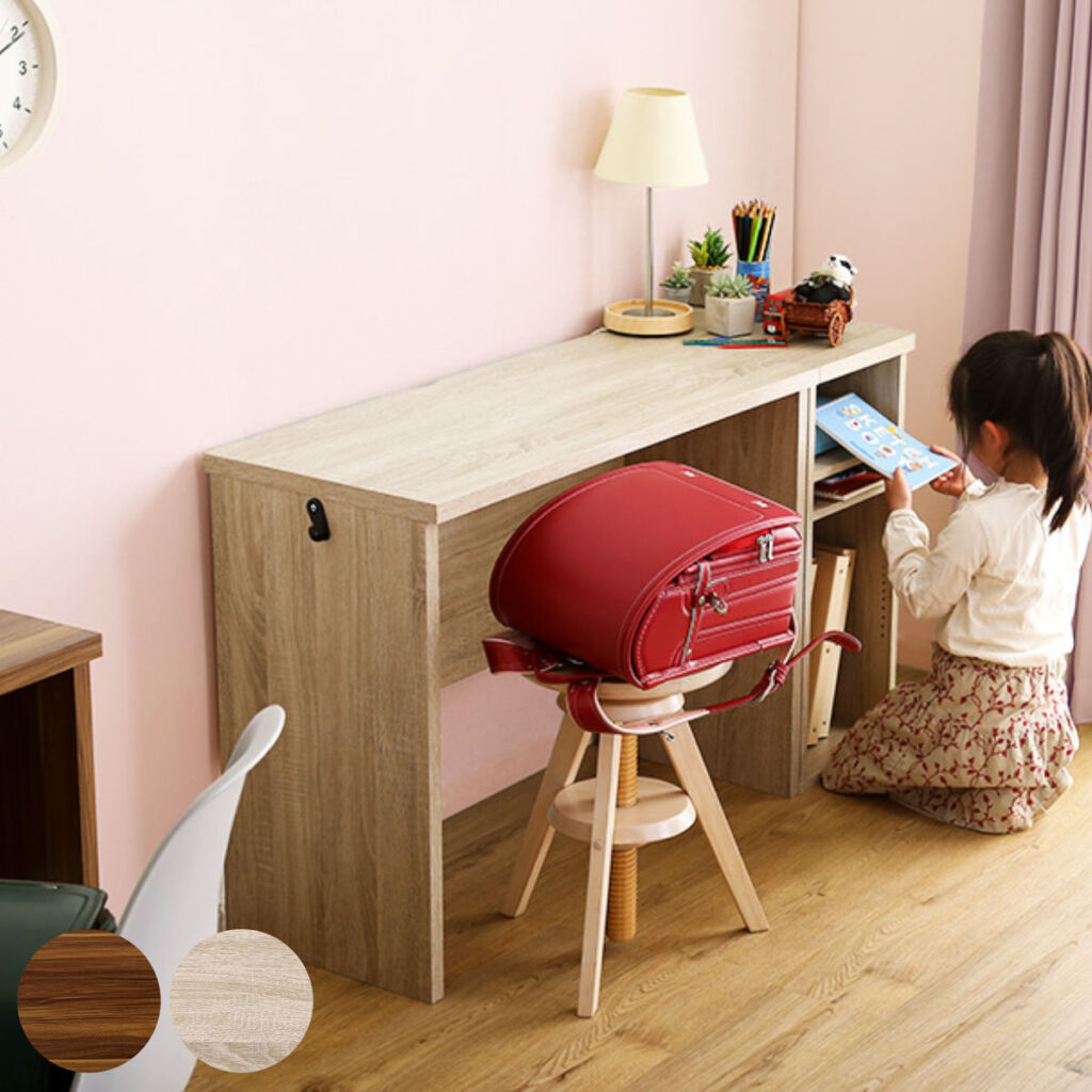 デスクセット デスク 幅90cm サイドラック 幅30cm 木目調 ( 送料無料 スリム 奥行40 パソコンデスク 机 リビングデスク 学習机 ラック 棚 収納 ランドセルラック リビング学習 テレワーク サイドワゴン 勉強机 PCデスク 省スペース )