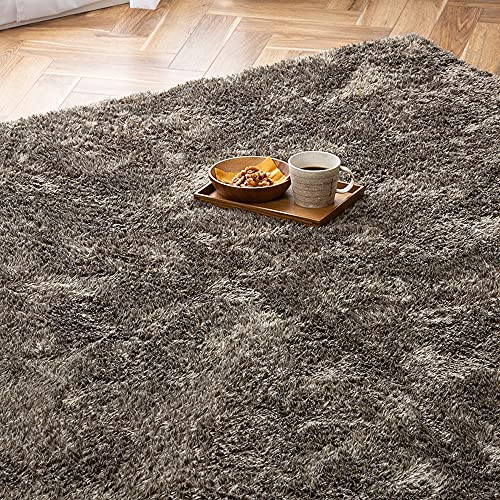 アイリスオーヤマ カーペット ラグ シャギーラグ 185×185cm 全厚約4.5cm 滑り止め付き ホットカーペット対応 2畳 はっ水加工 遮音効果 低ホルム 北欧 おしゃれ 正方形 マット ACRS-1818 アッシュブラウン