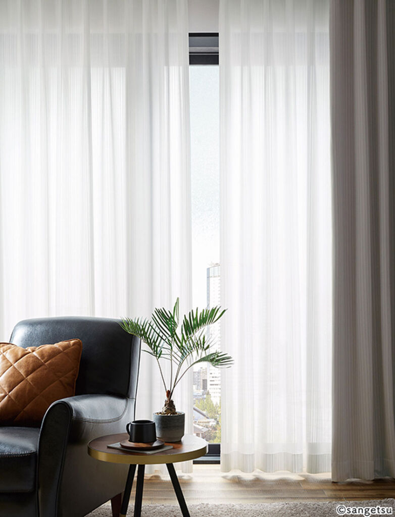 サンゲツ▼ストリングス オーダーカーテン LP仕様(形態安定加工) 約1.5倍ヒダ(本縫い) 裾:折返し▼SC7621 シアー レース 遮熱 Sheer Lace【カーテン幅3010〜4000×カン下寸法1410〜1600mm】