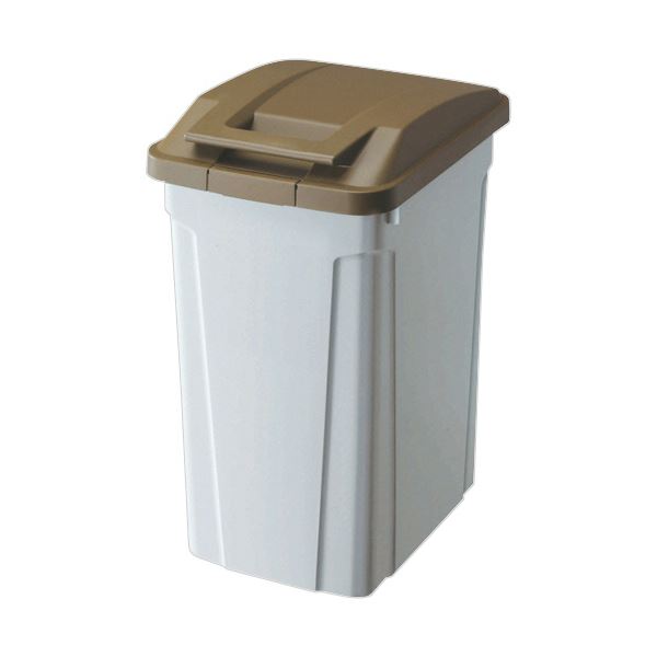 (まとめ)アスベル ハンドル付分別ダストボックス 35L ブラウン 1台【×5セット】 [代引き不可]