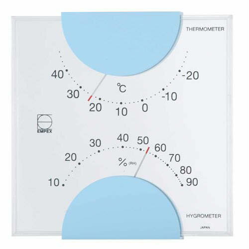 電化製品関連 EMPEX 温度・湿度計 エルム 温度・湿度計 壁掛用 LV-4906 ライトブルー おすすめ 送料無料