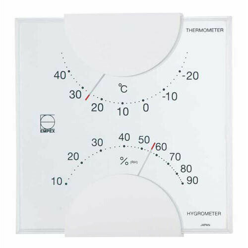 EMPEX 温度・湿度計 エルム 温度・湿度計 壁掛用 LV-4901 ホワイト