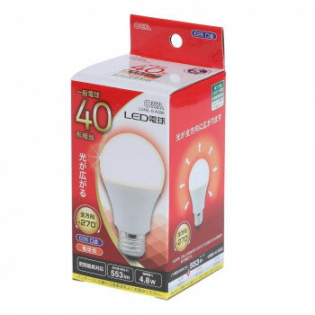 OHM LED電球 E26 40形相当 電球色 LDA5L-G AG96【送料無料】