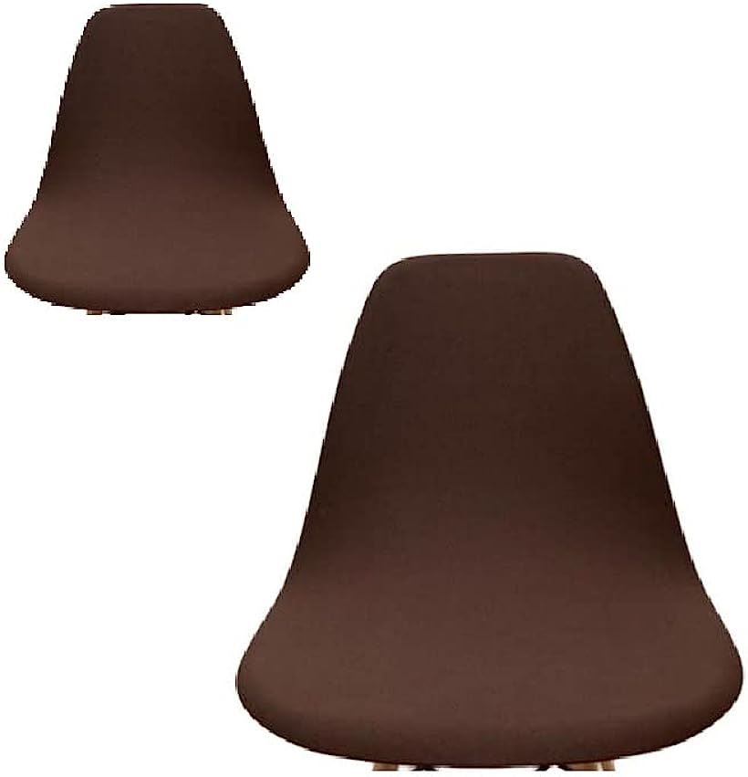椅子カバー シェルチェア 丸洗い ゴム 背もたれ 伸びる(ブラウン2枚)