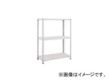 トラスコ中山 セミボルトレス軽量棚 W1800×D450×H1200 3段 W色 SBL-4643-W(7786280) Semi boltless Lightweight shelf stage color