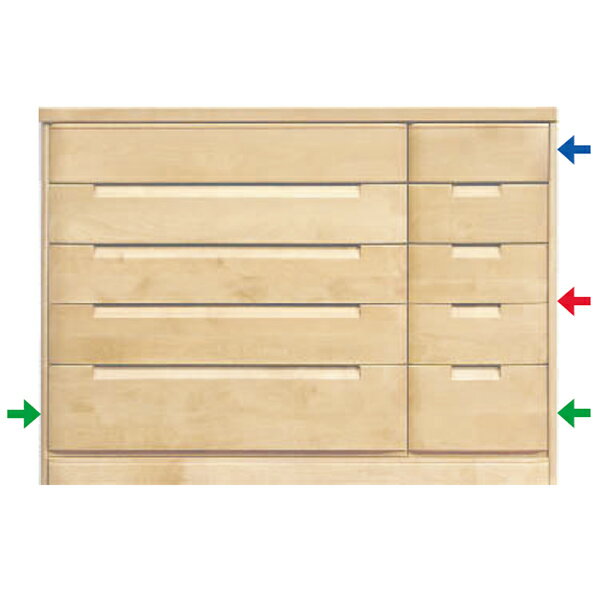 CECILEタンス 箪笥国産 環境対応送料無料 開梱設置チェスト140-5段チェスト(奥深)サクラ材(ナチュラル色)/ニレ材(ブラウン色) 丸田木工 セシル