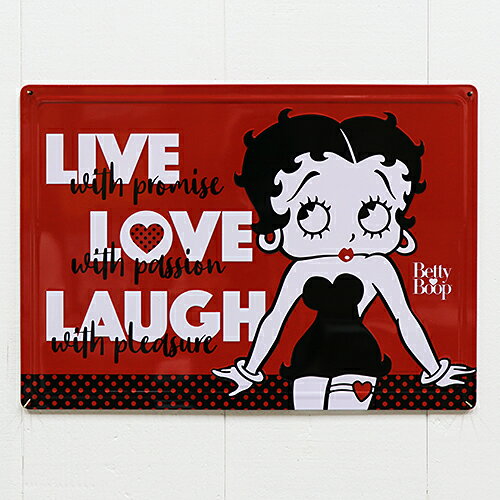ベティー ブープ (Betty Boop) ティンサイン Live Love Laugh BB-AM-MS-15004
