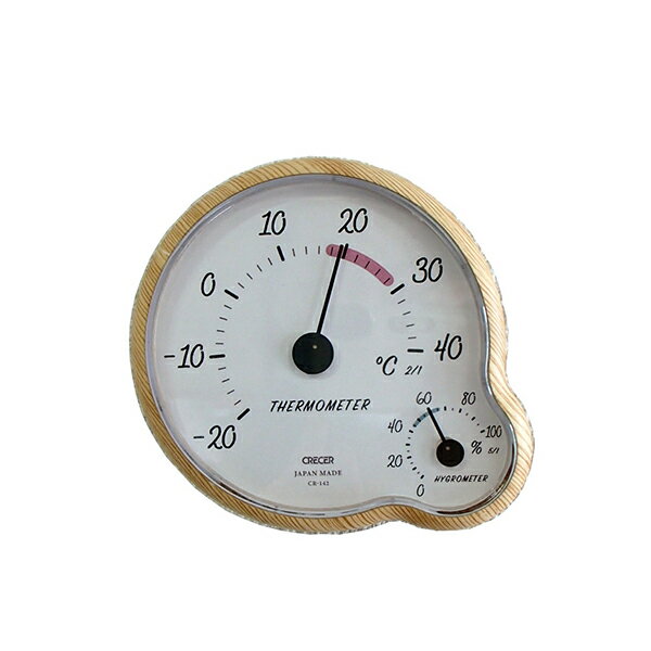 【送料無料】CR-142 クレセル 木目調温湿度計 Cerise CR-142