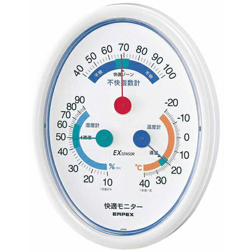 生活家電関連 温度・湿度計 快適モニター(温度・湿度・不快指数計) 掛用 CM-6301 ホワイト オススメ 送料無料