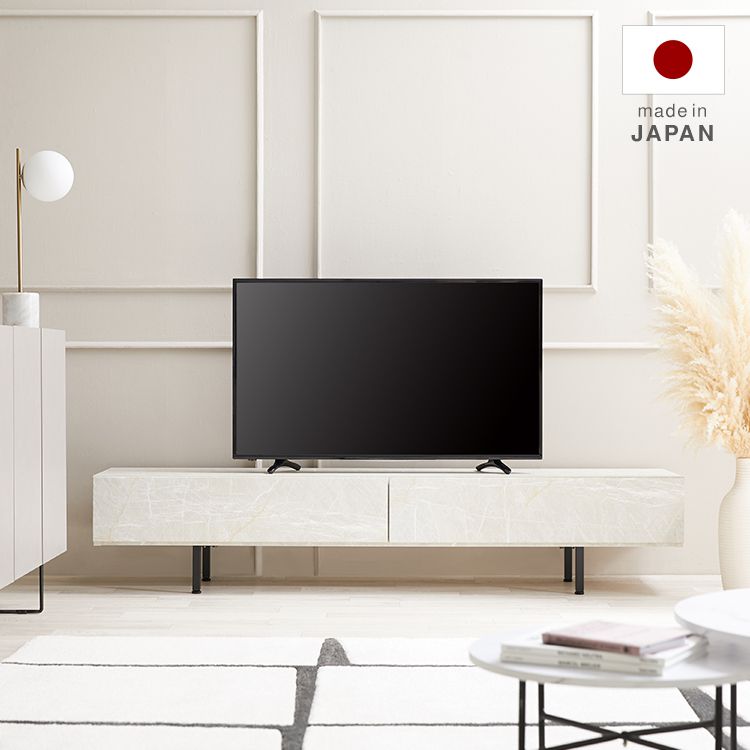 [幅180] テレビ台 テレビボード 日本製 大理石風 モルタル風 スチール