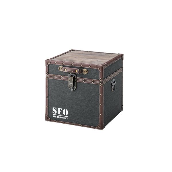 サイドテーブル ミニテーブル 幅40cm トランク型 正方形 木製 リビング ダイニング インテリア家具 店舗 備品 什器インテリア・家具 テーブル デスク 机 テーブル単品(椅子無し)