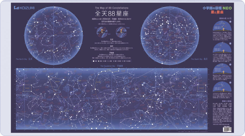 送料無料2023年度コイズミ デスクマット星と星座YDS-685SU 蓄光加工で星座が光る両面クリア Sizeee