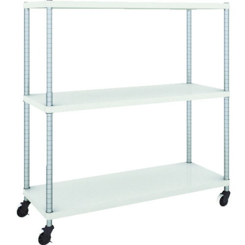 TRUSCO スチールラック フェニックスラック 1200X450 3段 U車輪付 W色 抗菌粉体塗装 (品番:PER-4443-U125-W)(注番4844807)・(法人・事業所限定,直送元)