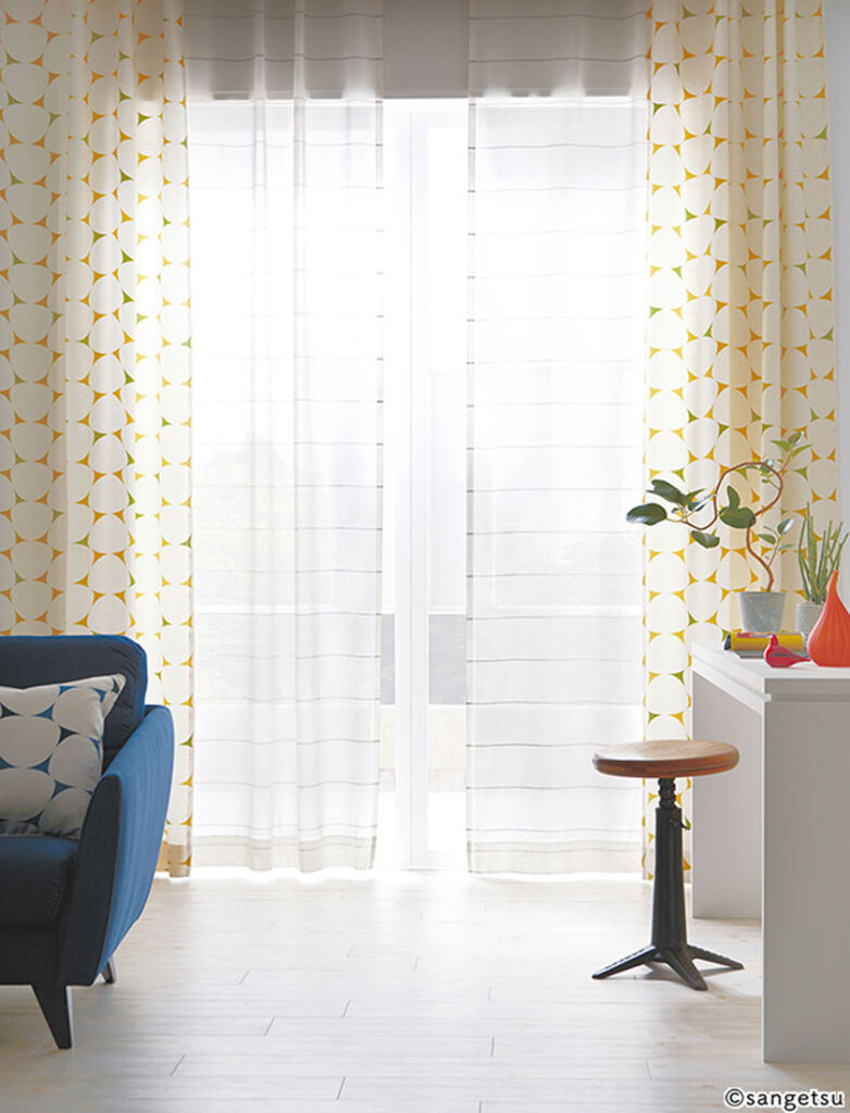 サンゲツ▼ストリングス オーダーカーテン LP仕様(形態安定加工) 約2倍ヒダ(本縫い) 裾:ウエイトウーリーロック▼SC7571〜7572 シアー レース Design Sheer【カーテン幅3510〜4000×カン下寸法2410〜2600mm】