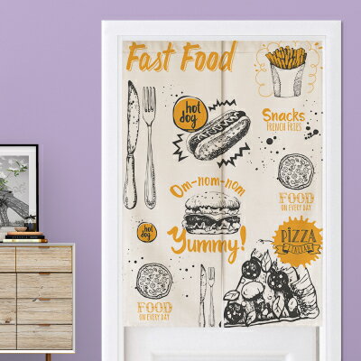のれん おしゃれなファストフードのイラスト ナチュラルデザイン