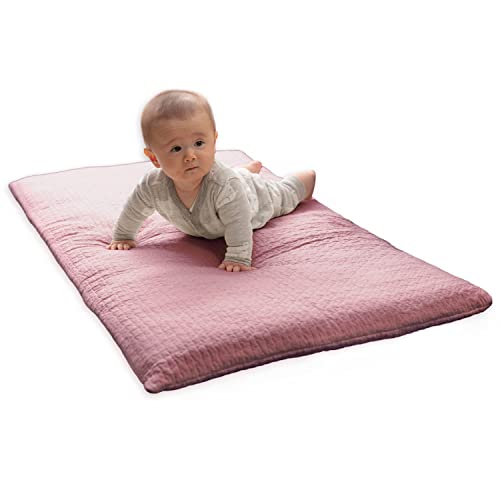 ナイスデイ mofua(モフア) イブル ベビーマット ベビー布団 赤ちゃんマット スモーキーピンク 68×120cm 綿100% cloud柄