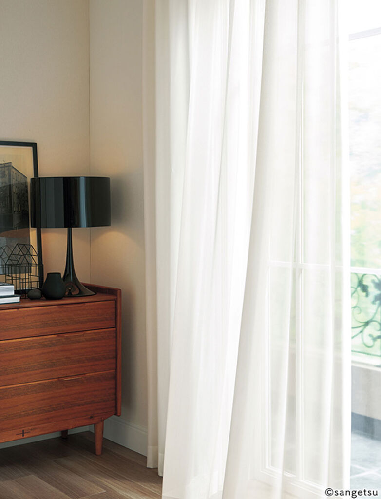 サンゲツ▼ストリングス オーダーカーテン LP仕様(形態安定加工) 約1.5倍ヒダ(本縫い) 裾:折返し▼SC7669 シアー レース 遮熱 Sheer Lace【カーテン幅4670〜5330×カン下寸法1410〜1600mm】