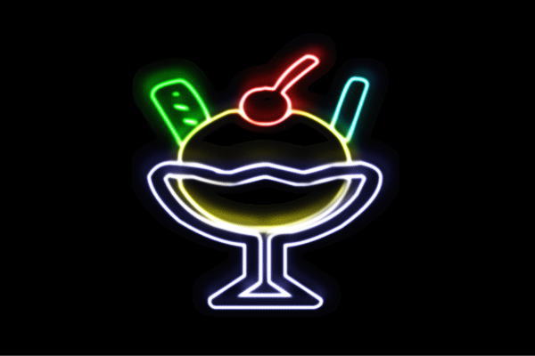 ネオン パフェ2 アイスクリーム ICE CREAM アイス アイコン デザート ネオンライト 電飾 LED ライト サイン neon 看板 イルミネーション インテリア 店舗 ネオンサイン アメリカン雑貨