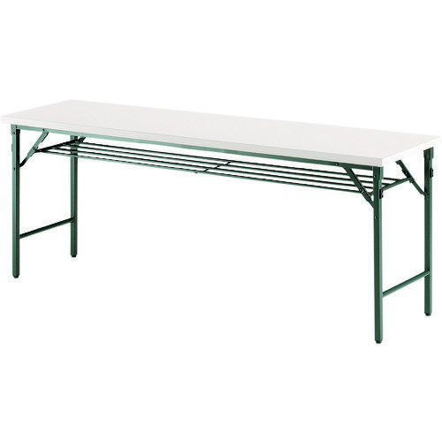 TOKIO 折りたたみテーブル 棚付 900×450mm アイボリー アイボリー 〔品番:TW-0945T-IV〕[1475629]「送料別途見積り,法人・事業所限定」【大型】