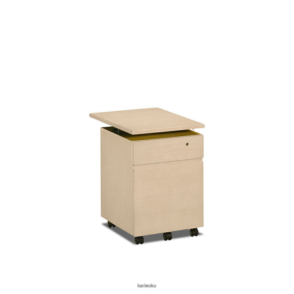 カリモク 学習机 SS0476 ワゴン (デスク奥行き60cm専用, 幅41cm, シアーホワイト色)【全国送料無料】【同梱不可】【店頭受取対応商品】