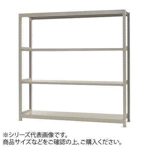 【同梱・代引き不可】軽中量ラック 耐荷重200kgタイプ 単体 間口1200×奥行300×高さ1500mm 4段 アイボリー