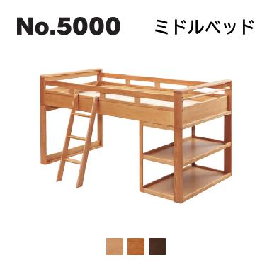 No.5000 ベッドシリーズ ミドルベッド 浜本工芸 No.5004/5000/5008 ◆開梱設置無料 ◆代引き不可