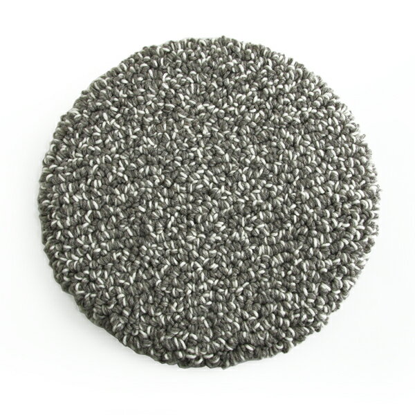 CONO TEXTILE Tweed Wool Loop Chairmatφ350mm(Mix Gray)【コウノテキスタイル ツイードウールループチェアマット 羊毛 日本製 ミックスグレー】