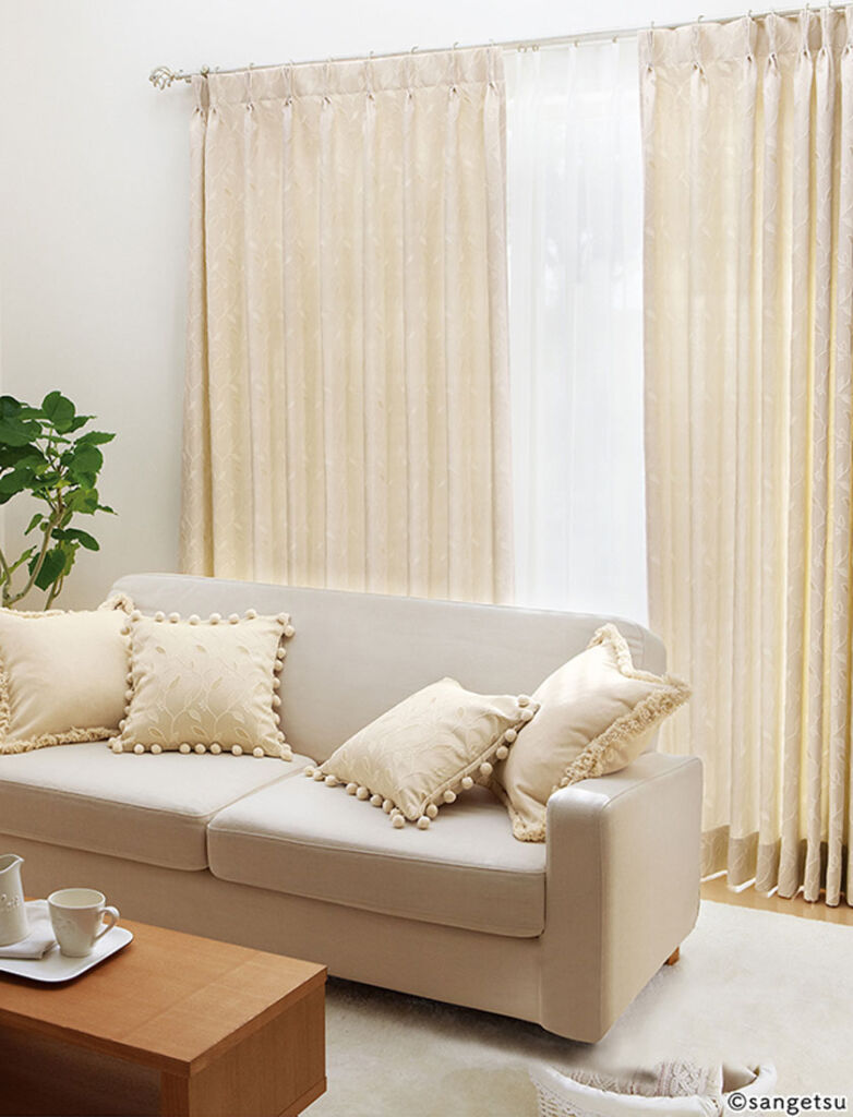 サンゲツ▼ストリングス オーダーカーテン LP仕様(形態安定加工) 約1.5倍ヒダ(本縫い) 裾:折返し▼SC7338〜7339 ドレープ Blackout Pattern 遮光【カーテン幅3970〜4960×カン下寸法2410〜2600mm】