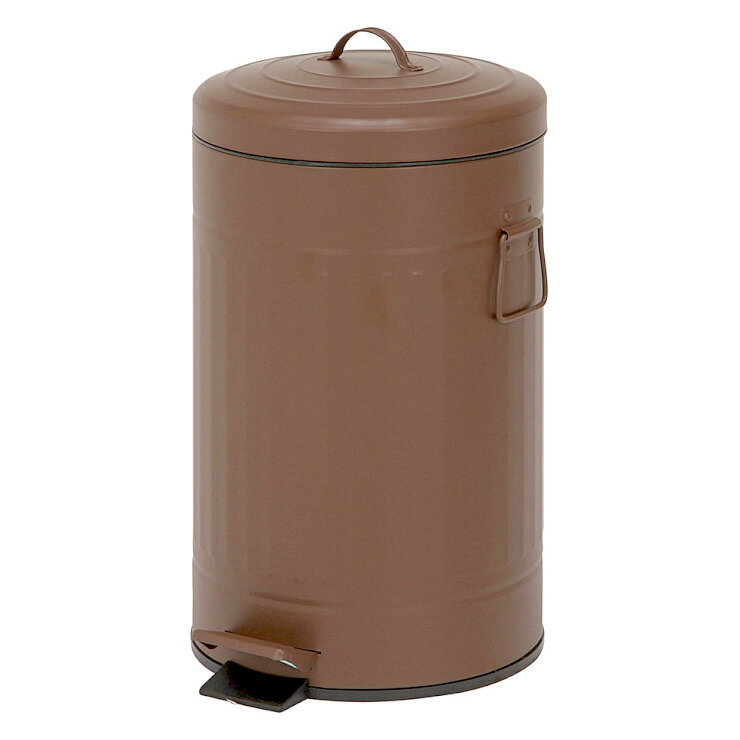 【メーカー直送】 不二貿易 スチール ラウンドペダルペール 12L ブラウン FTC313-12L 34744 KNS