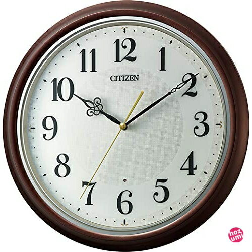 リズム(RHYTHM) シチズン 掛け時計 電波時計 静かな 連続秒針 ブラウン φ33x4.6cm CITIZEN 8MY560-006